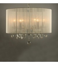 Ceiling Light Glass Crystal Pendant & Metal in White